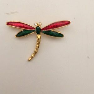 Dragonfly broach multi c enamel and cubic zirconia